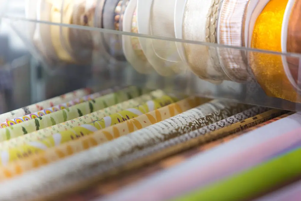 Nahaufnahme von Geschenkbändern bei Zauner in Bad Tölz.